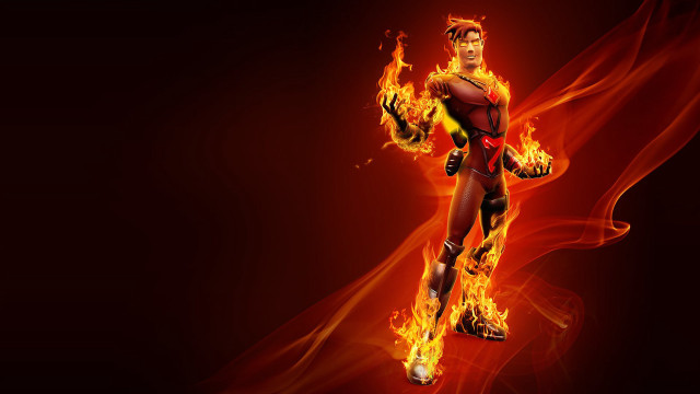 Man red yellow suit flames free wallpaper - medium preview image
