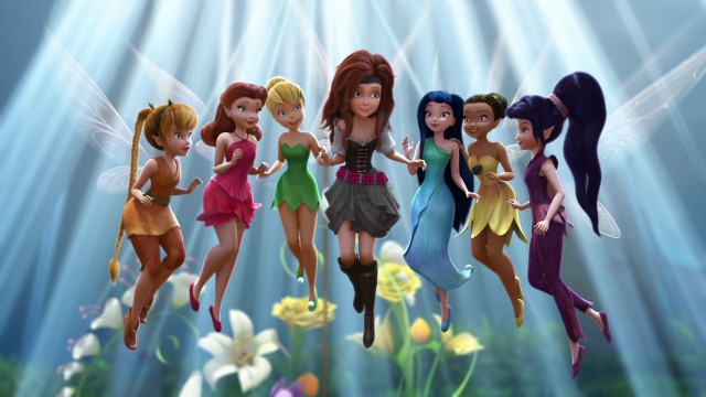 Cartoon fairy girls flying flowers free wallpaper - medium preview image