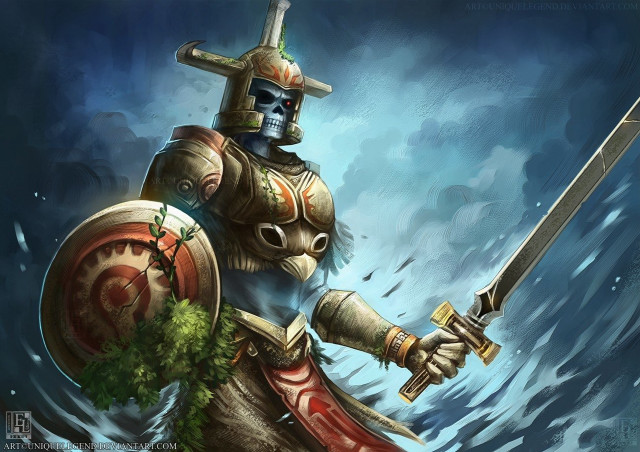 Knight sword armor water tree free wallpaper - medium preview image