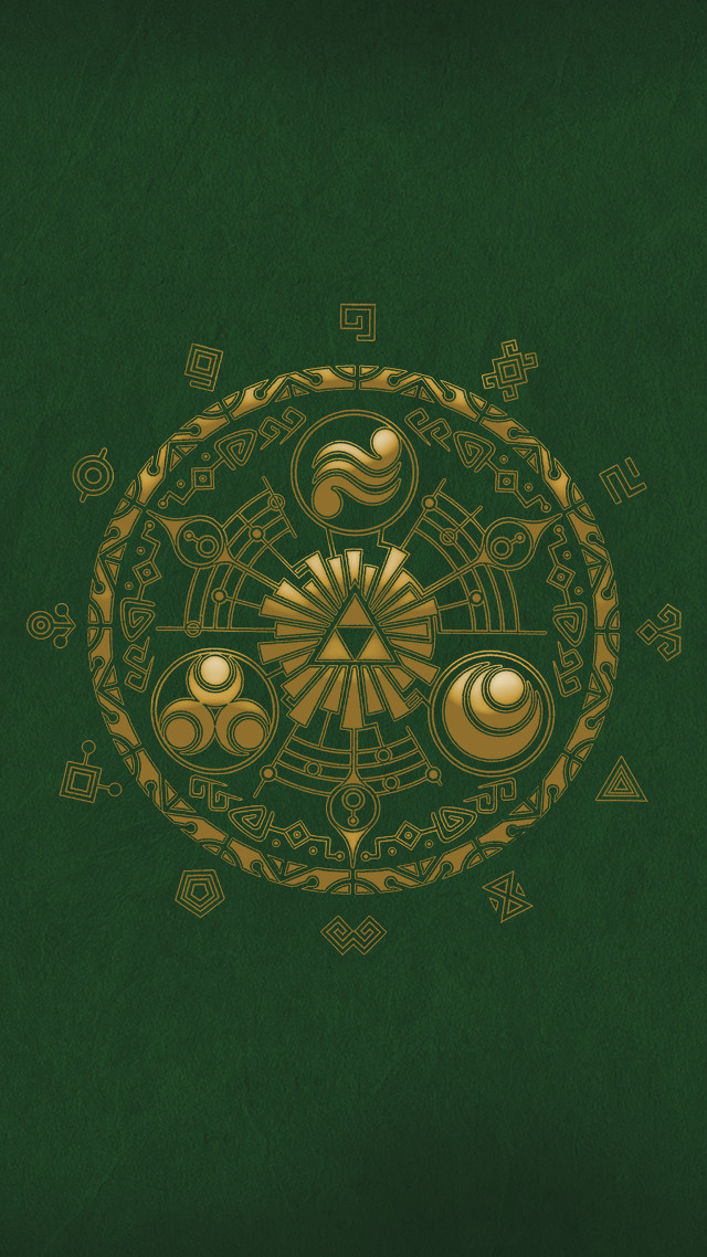 Green background gold design circle free wallpaper - medium preview image