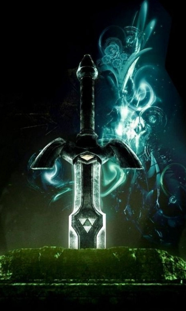 Sword glowing handle dark green free wallpaper - medium preview image