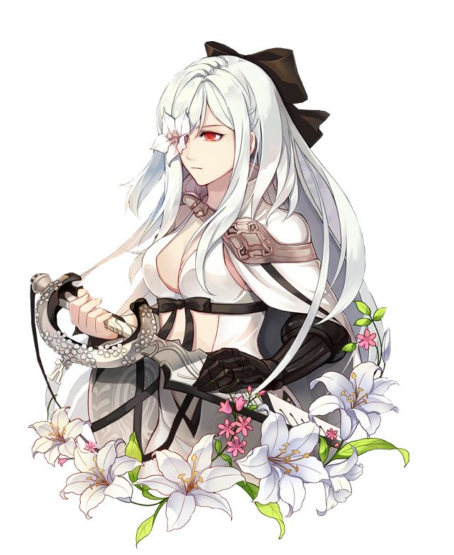 Woman white hair sword hand free wallpaper - medium preview image