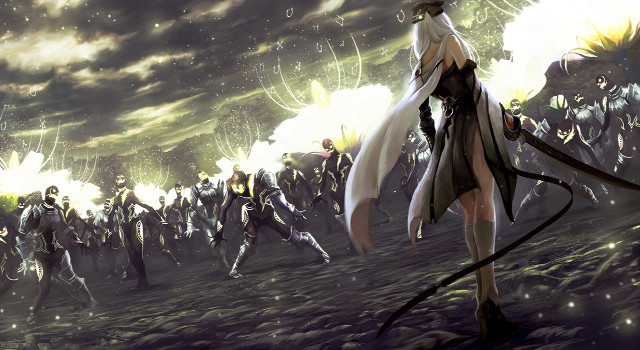 Group people field sky clouds free wallpaper - medium preview image