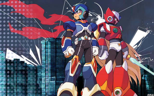 Anime characters city skyline red free wallpaper - medium preview image