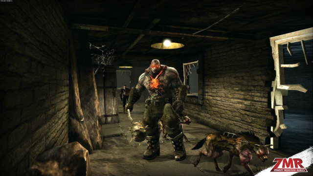 Man walking hallway dog fire free wallpaper - medium preview image