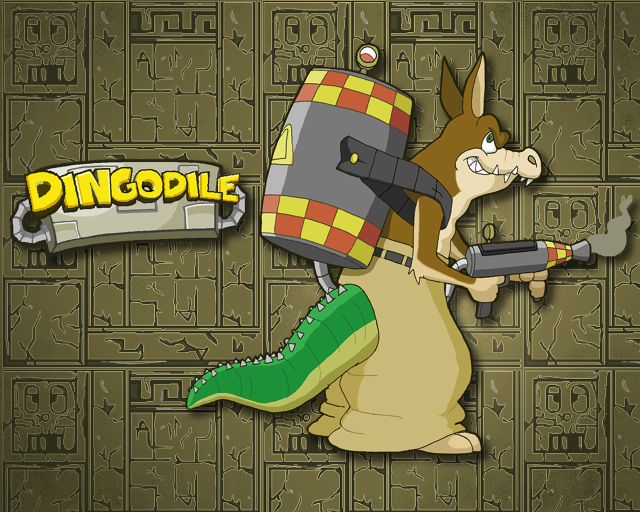 Cartoon character dinosaur gun paint free wallpaper - medium preview image