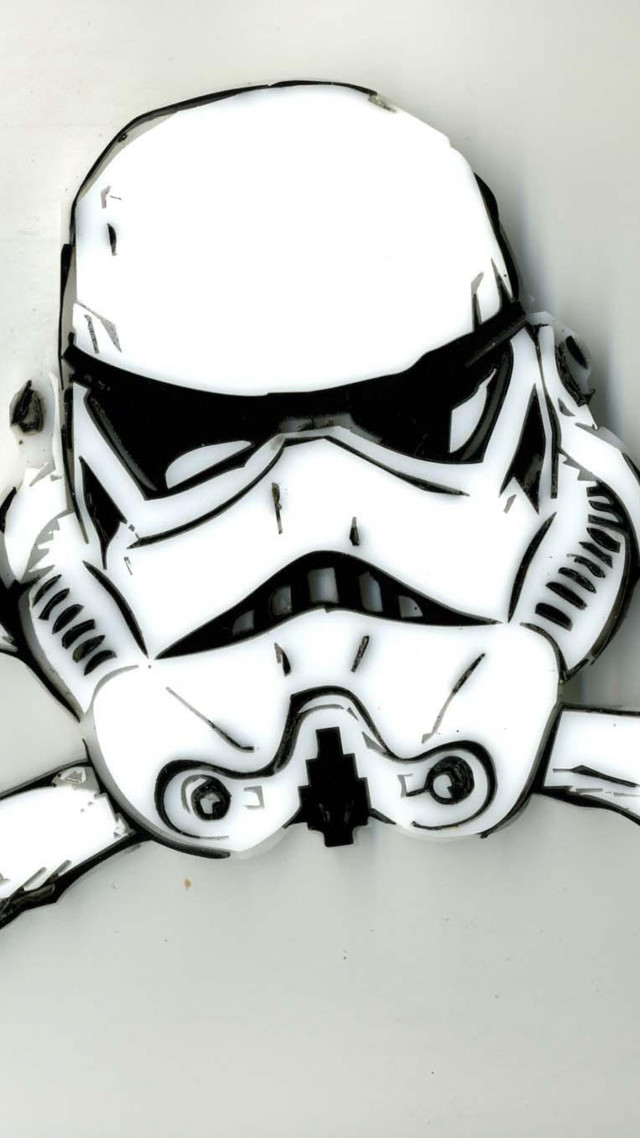 Stormtrooper mask wall black white #2 free wallpaper - medium preview image