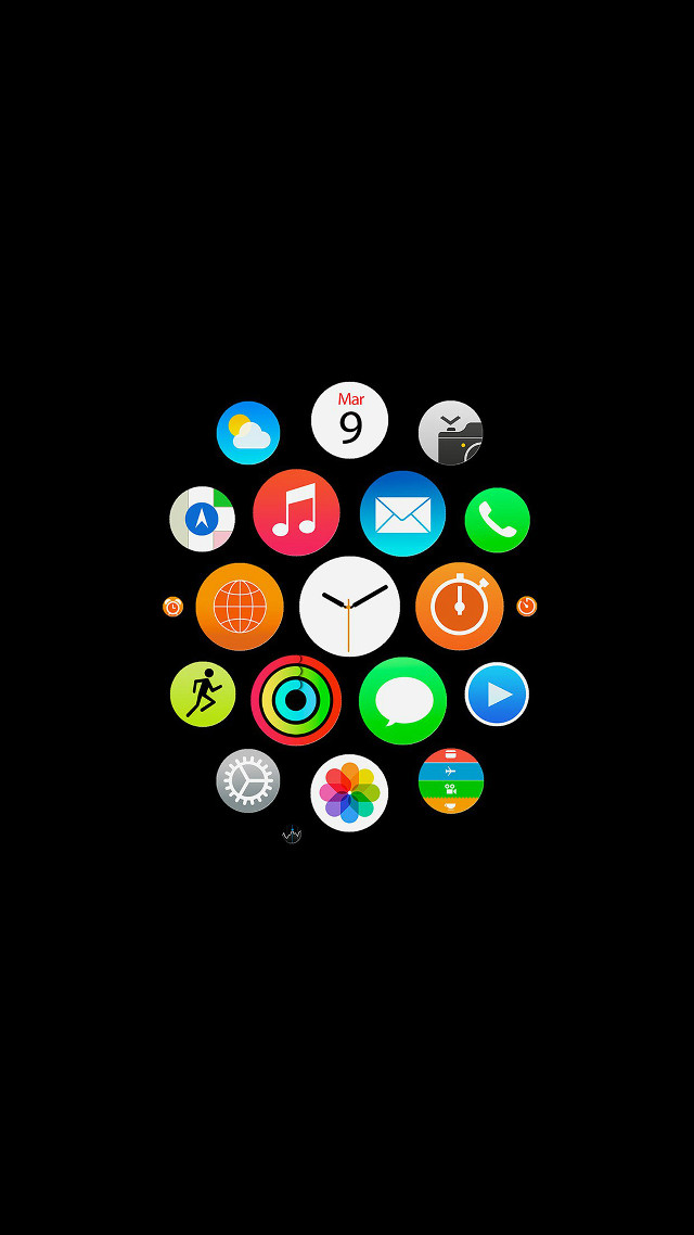 Black background clock icons design free wallpaper - medium preview image