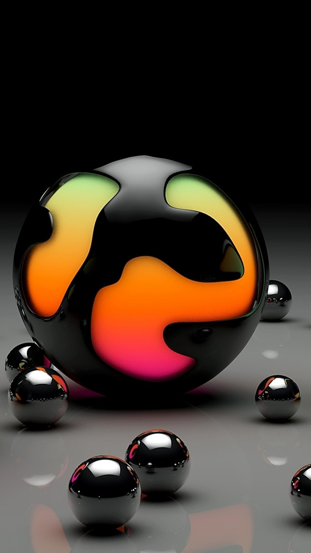 Black ball colorful design silver free wallpaper - medium preview image