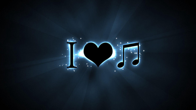 Heart shaped music note with free wallpaper - medium preview image