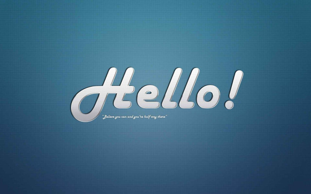 Blue hello white letters carlos free wallpaper - medium preview image