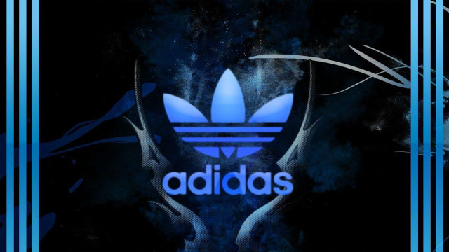 Blue adidas logo black background free wallpaper - medium preview image