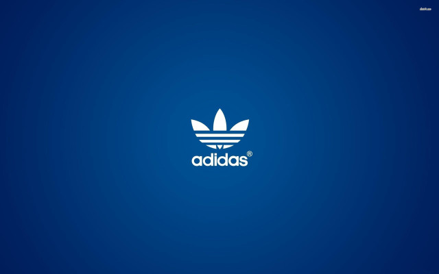 Blue background white adidas logo #7 free wallpaper - medium preview image