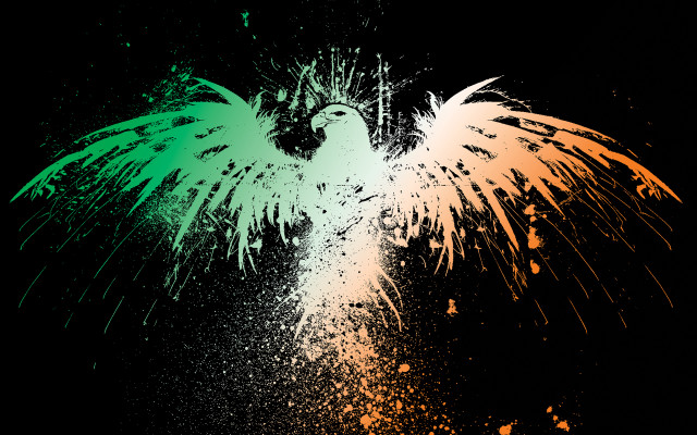 Colorful bird wings paint splatters free wallpaper - medium preview image