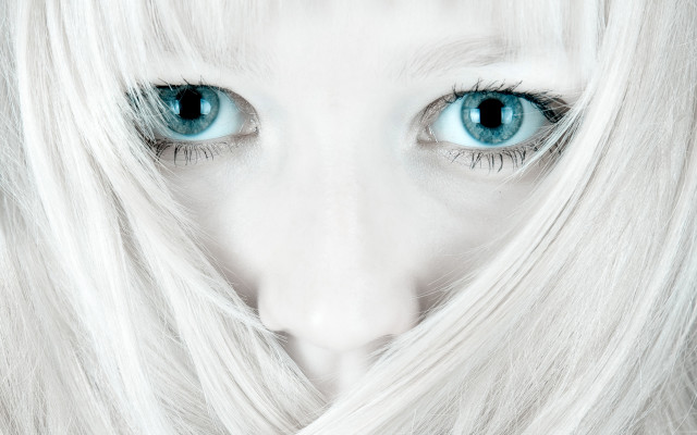 White haired woman blue eyes #5 free wallpaper - medium preview image
