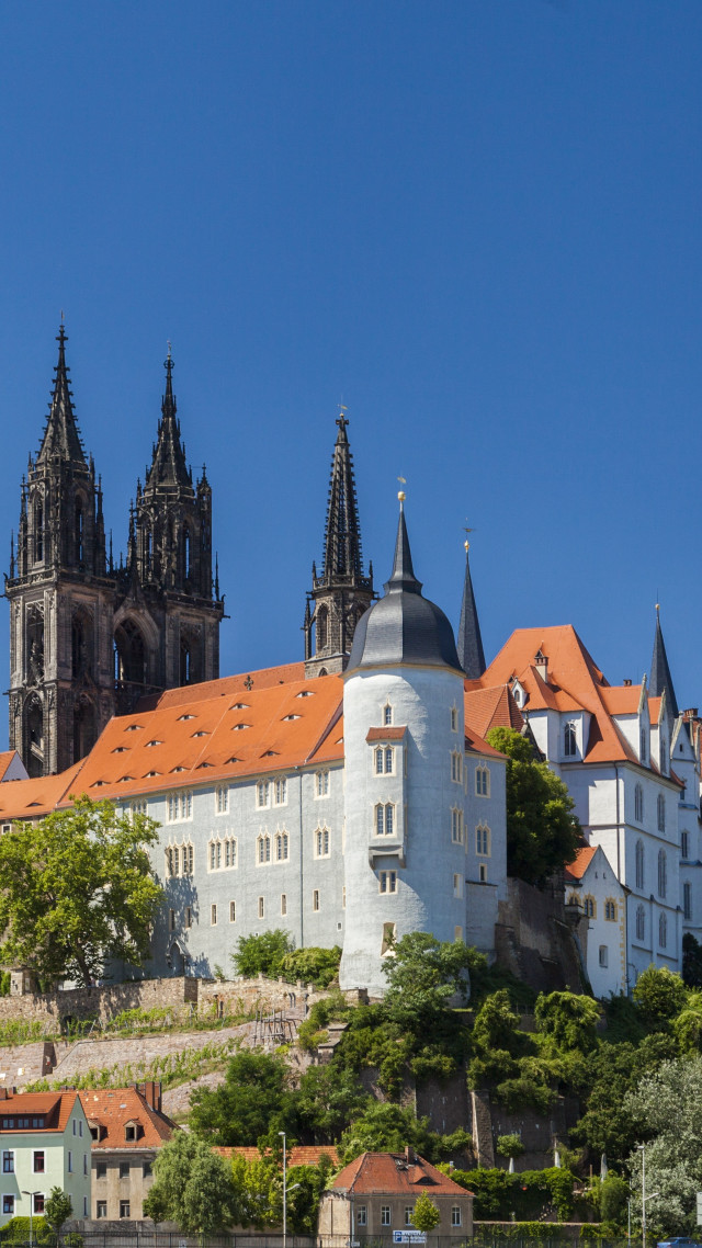 Castle red roof clock tower free wallpaper - medium preview image