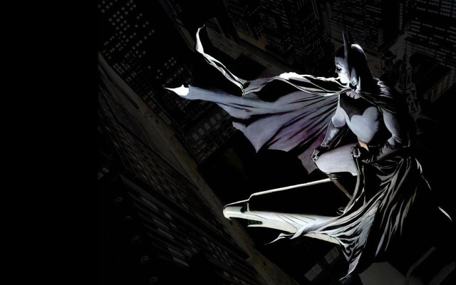 Batman flying city night cape free wallpaper - medium preview image