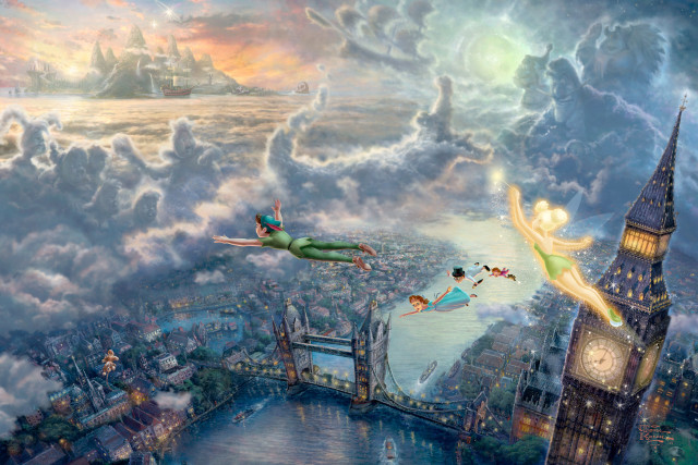 Fairy flying city clocktower ledged free wallpaper - medium preview image