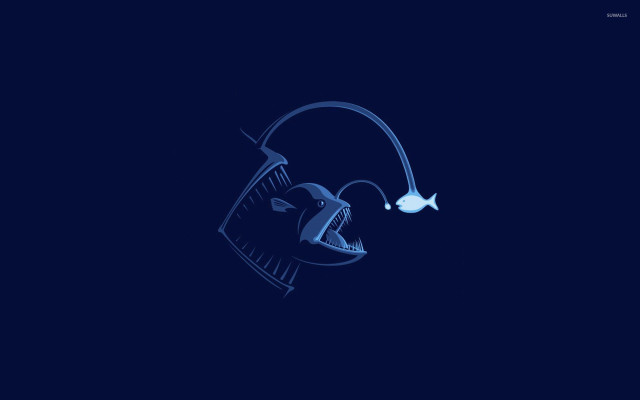 Blue drawing head light fish free wallpaper - medium preview image