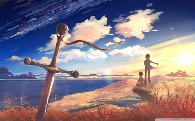 Beach cross cliff person standing free wallpaper - medium preview image