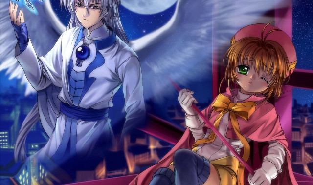 Anime characters sitting ledge full free wallpaper - medium preview image