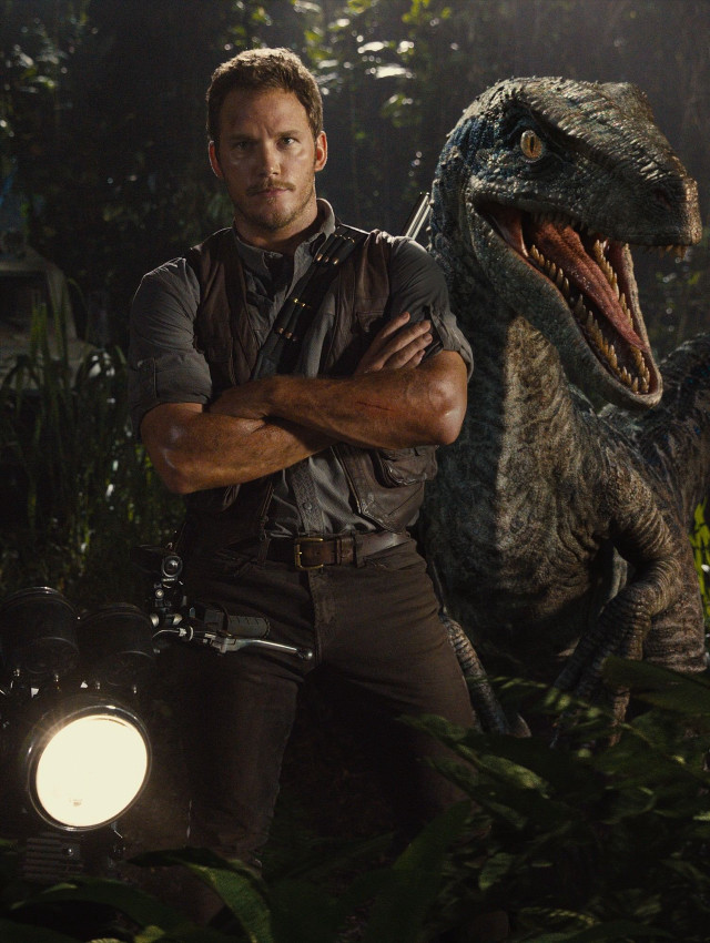 Man dinosaur forest flashlight standing free wallpaper - medium preview image