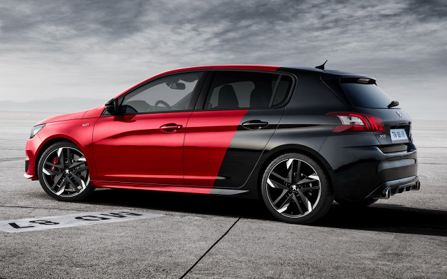 Red black car concrete lot free wallpaper - medium preview image