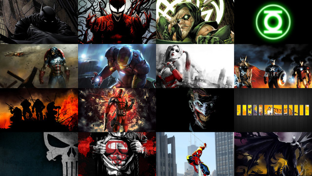 Dc comics character collage collection free wallpaper - medium preview image