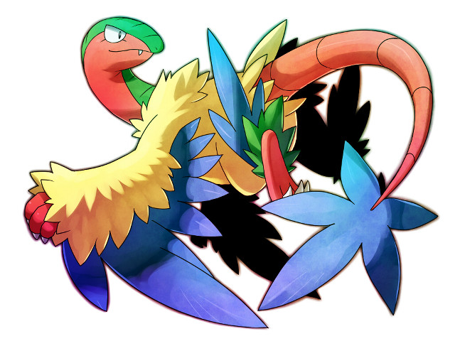 Bird large tail drawing artistic free wallpaper - medium preview image