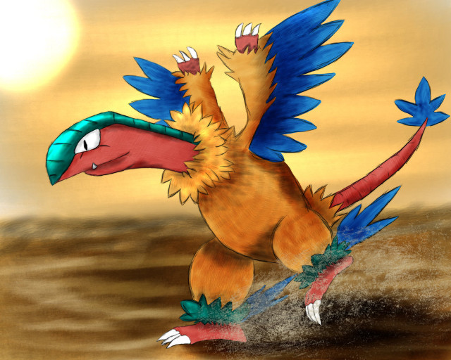 Cartoon bird with wings and free wallpaper - medium preview image