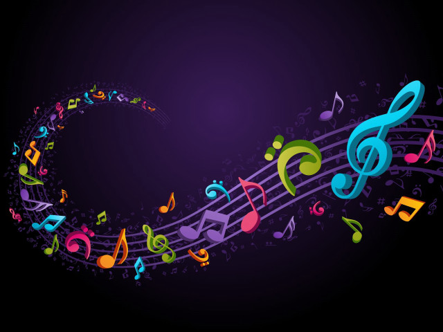 Colorful musical note notes purple free wallpaper - medium preview image