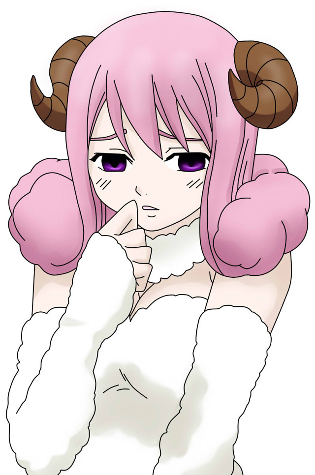 Pink hair horns sheep girl free wallpaper - medium preview image
