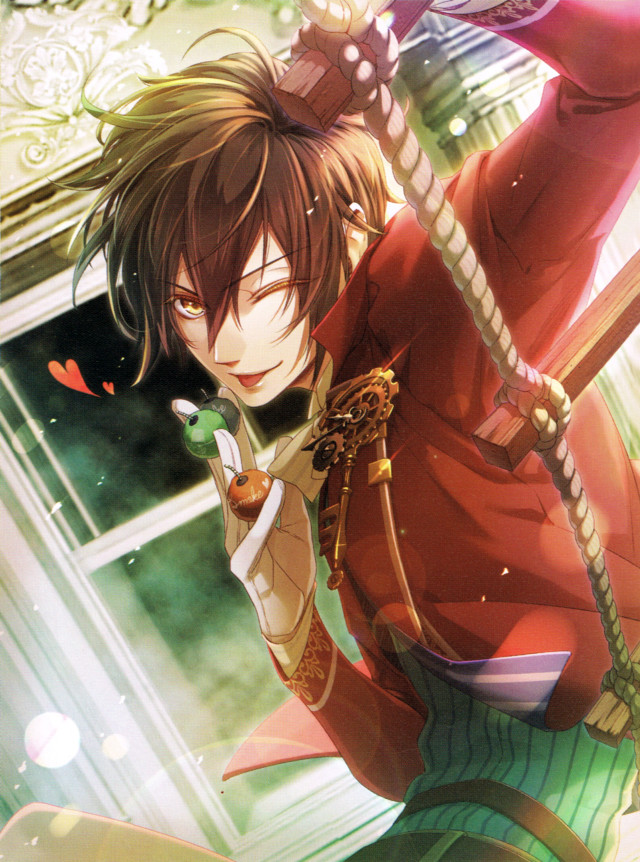 Man red outfit sword bird free wallpaper - medium preview image