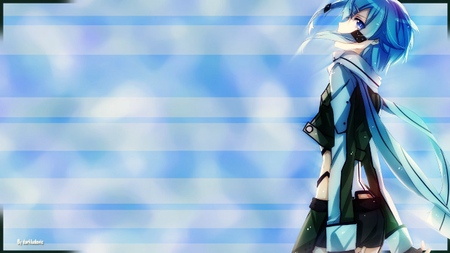 Anime girl blue hair blue #3 free wallpaper - medium preview image