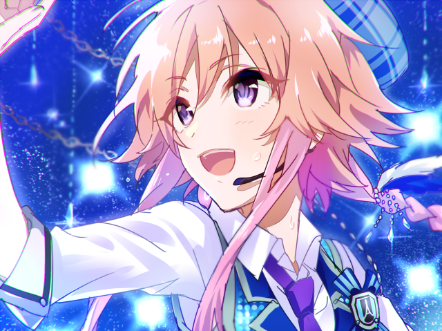 Pink hair girl hologram aurora free wallpaper - medium preview image