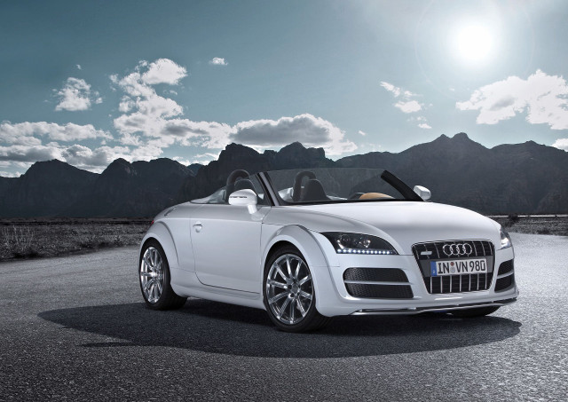 White car parked road mountains #3 free wallpaper - medium preview image