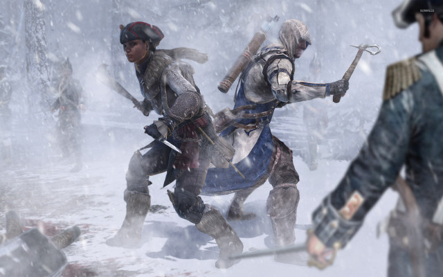 Medieval men snow game sword free wallpaper - medium preview image