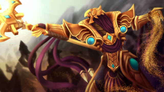Golden robot sword gold eye free wallpaper - medium preview image