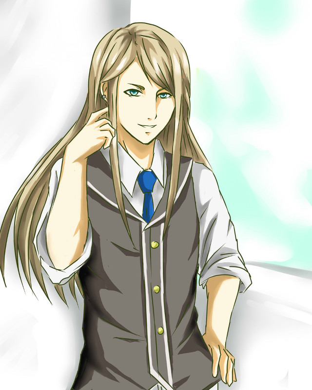 Man long hair vest tie free wallpaper - medium preview image