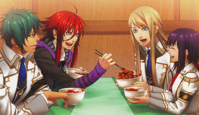 Group eating together chopsticks table free wallpaper - medium preview image