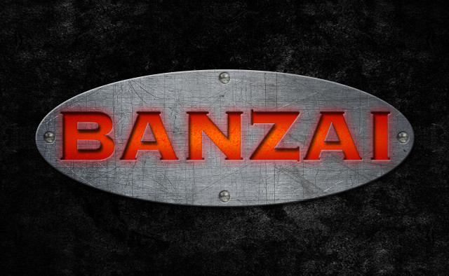Metal sign banzaii red light free wallpaper - medium preview image