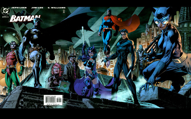 Batman characters building city night free wallpaper - medium preview image