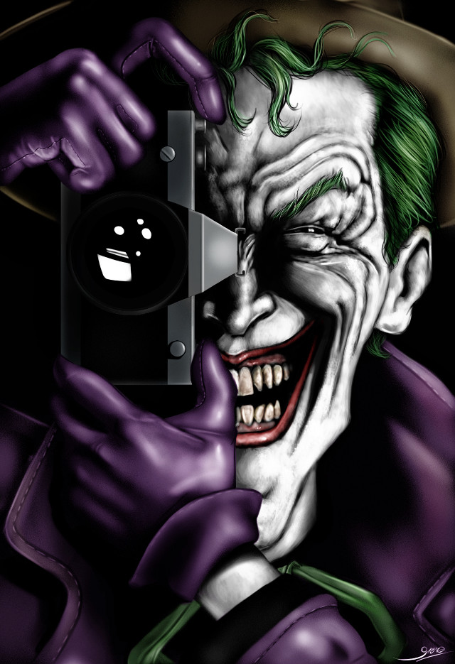 Joker camera gun purple gloves free wallpaper - medium preview image