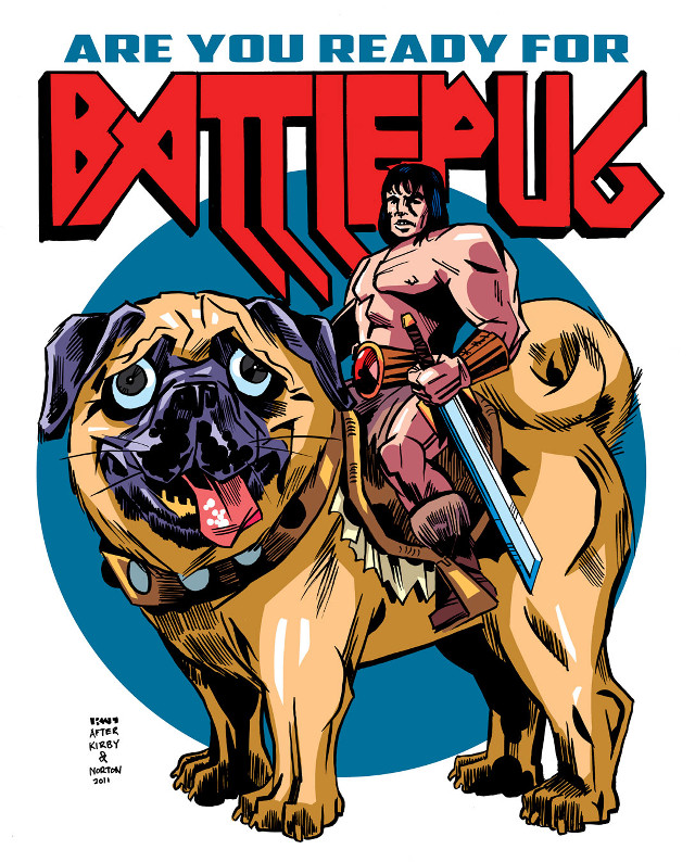 Cartoon man riding dog sword #2 free wallpaper - medium preview image