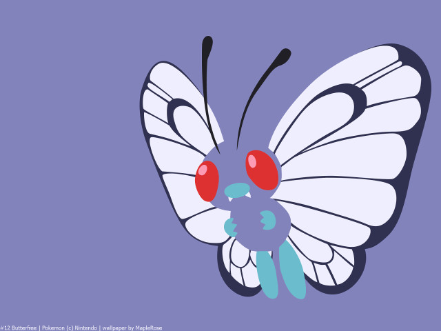 Cartoon butterfly red eyes white free wallpaper - medium preview image