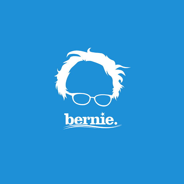 Blue background white bernie logo free wallpaper - medium preview image