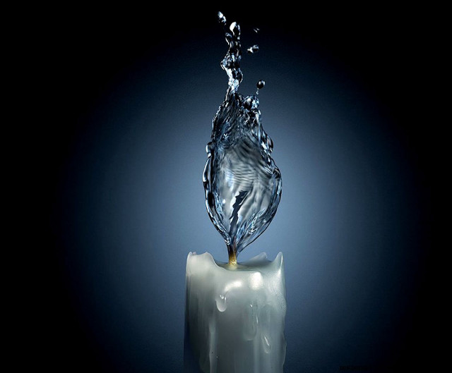 Candle water splash blue light #2 free wallpaper - medium preview image