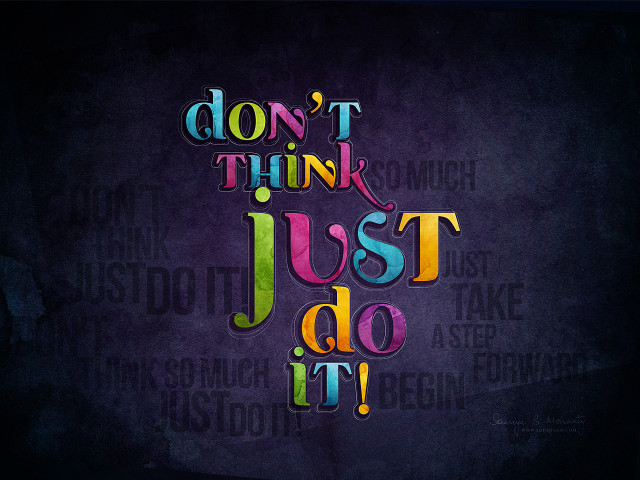 Colorful typogram dont think just free wallpaper - medium preview image