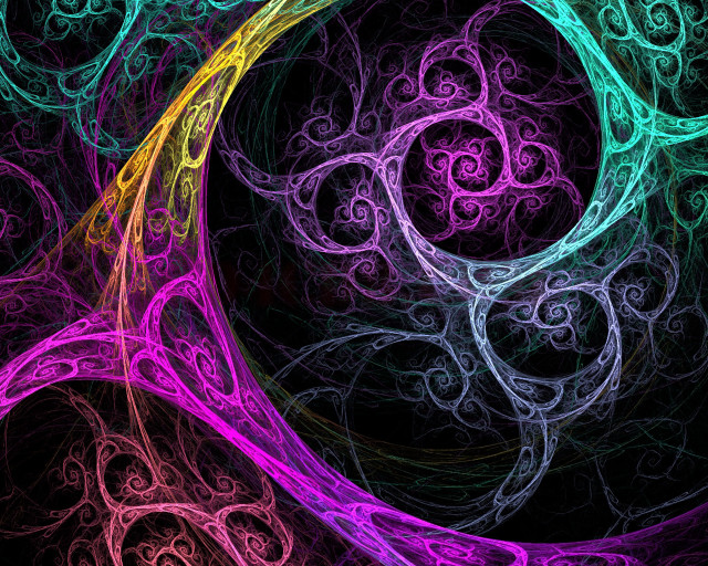 Spiral design purple green black #2 free wallpaper - medium preview image