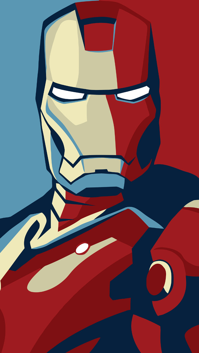 Stylized iron man illustration blue free wallpaper - medium preview image